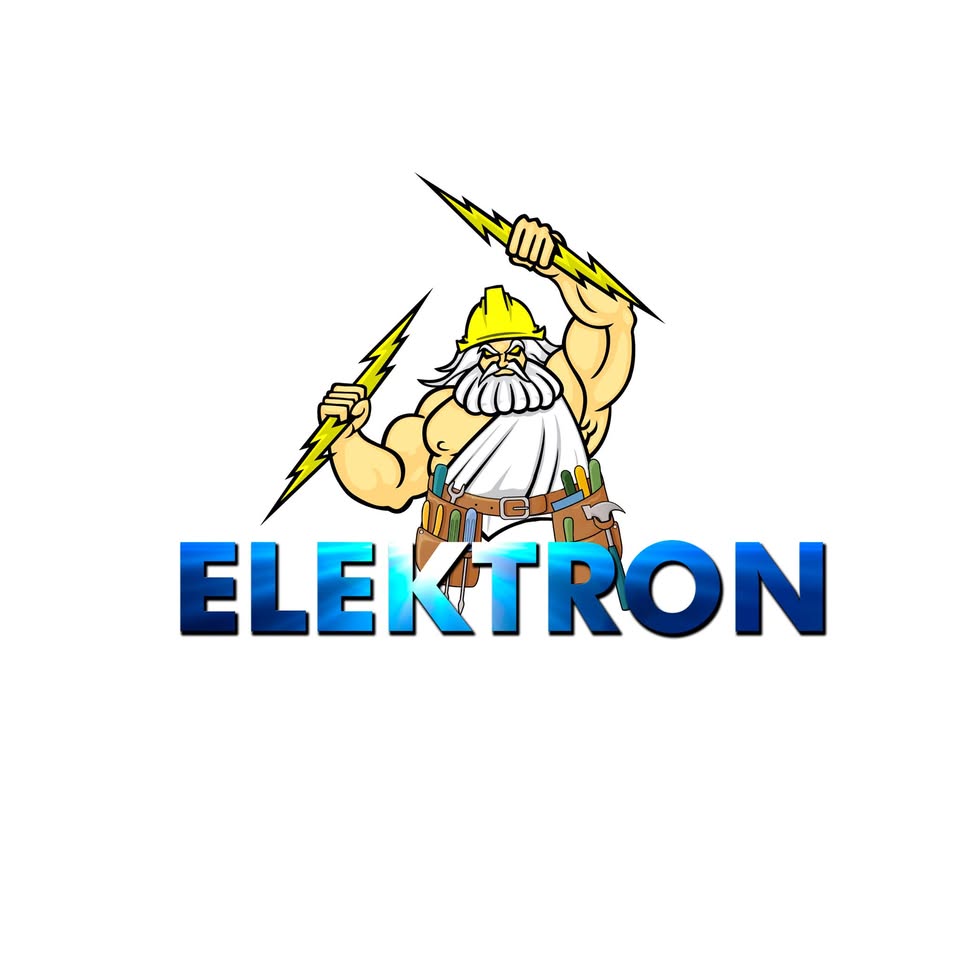Elektron mascot — electrician with lightning bolts